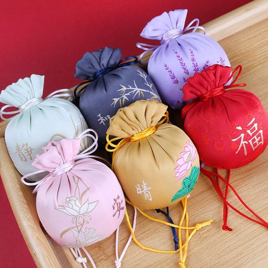 전통 미니 복주머니 붉은색 8X9.5cm(WC99585)