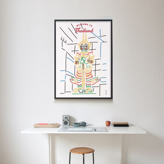 웰컴 투 타일랜드 M 디자인 포스터 태국 여행