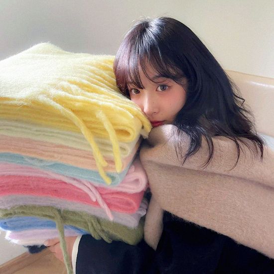 무지 마카롱 솜사탕 머플러 롱목도리 14color 