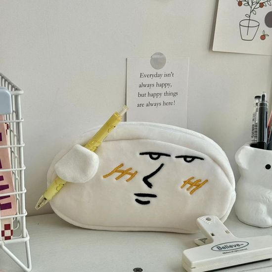 조각 얼굴 미남 연필 펜슬 펜 연필 필통 꽂이 케이스