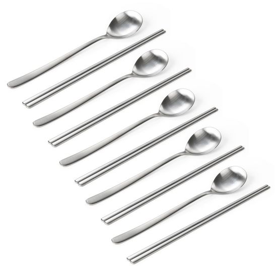 스텐 수저 5세트 부부 젓가락 숟가락 한식커트러리