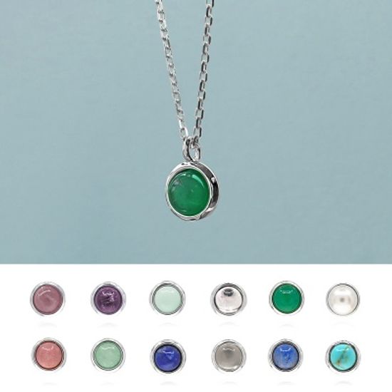 [선물포장] 실버 천연원석 탄생석 목걸이(12종 택1)