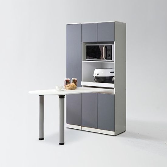 루블린 주방 식탁 렌지대+틈새장 세트 도어형 (착불)