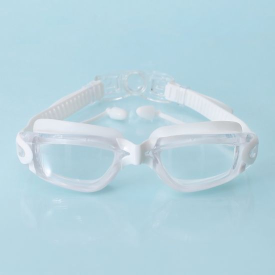 3중코팅 귀마개일체 물안경 바다 수영장 수경 화이트