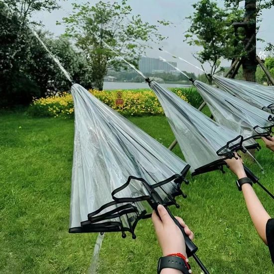 투명 우산 물총 방패 수동 펌프 스틱 워터건 물놀이