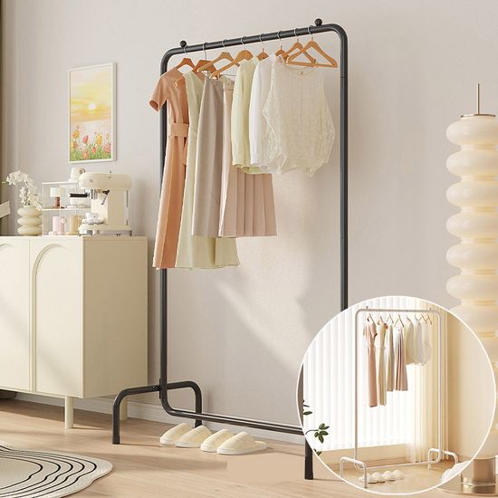 심플 이동식 스탠드 행거 선반 철제 수납 옷걸이 헹거