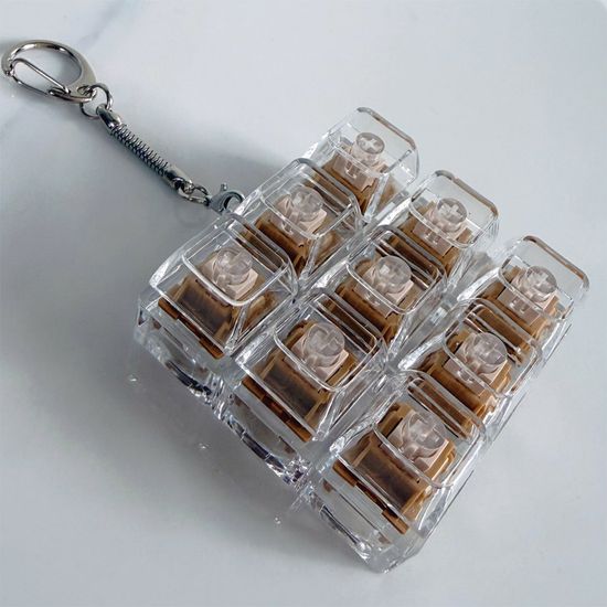 피젯 토이 투명 9키 키보드 키캡 딸깍이 장난감 키링