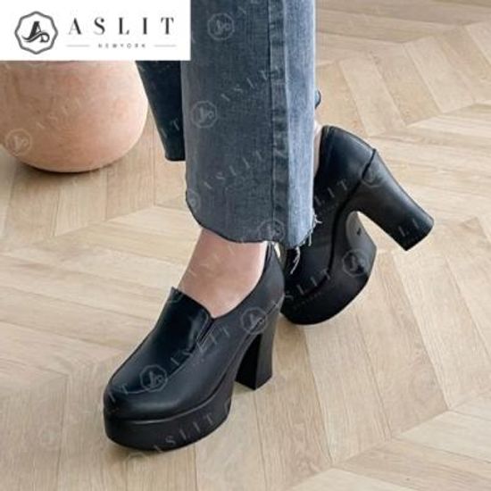 [애슬릿]라운드토 가보시 여성 통굽 로퍼 힐 10.5cm