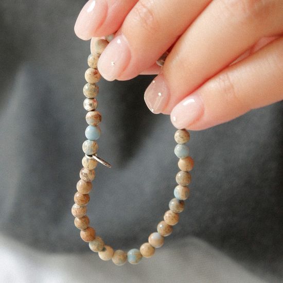 제이로렌 [MADE] 아게이트 원석 실버볼 팔찌 B01029