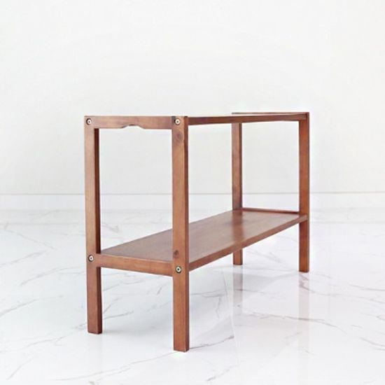 브라우니 원목 벤치 2단선반 80cm