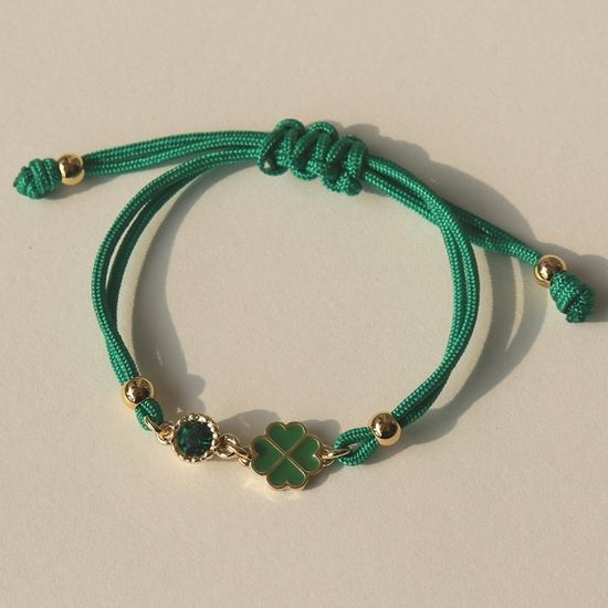 [선물포장] 탄생석 클로버 매듭 팔찌(4컬러)
