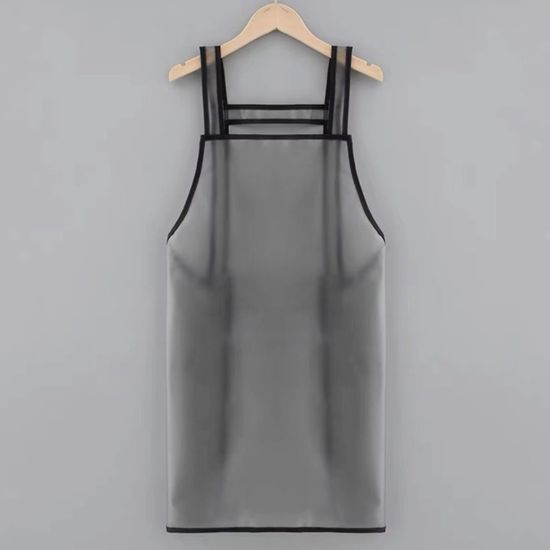 [쿠킹홈] 반투명 방수 미용 앞치마 (블랙)