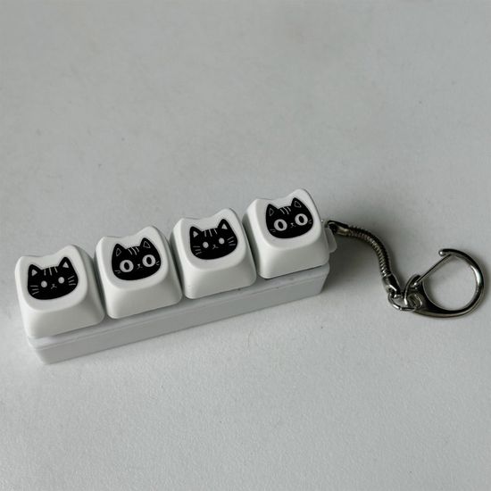 고양이 파스텔 큐브 피젯 키보드 버튼 블럭 키캡 키링