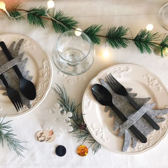 크리스마스 테이블 받침 데코 4P