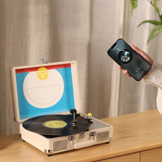 도라에몽 빈티지 LP 레코드 플레이어 턴테이블 블루투스 스피커