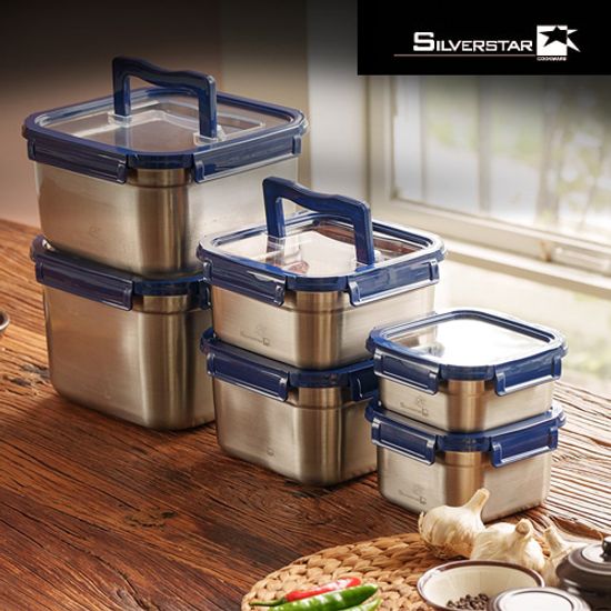 실버스타 다므니 304 정사각 4.7L 스텐김치통 핸디1호