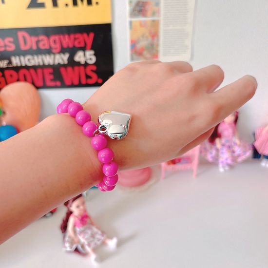 실버 하트 비즈 팔찌(8컬러)