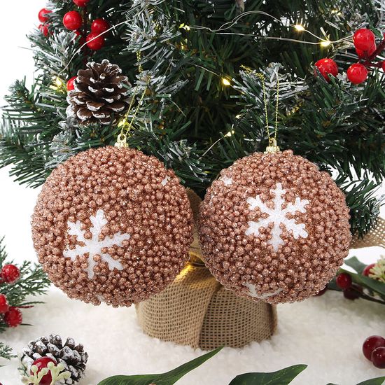 [도토로]로즈골드 글리터 장식볼 2p(10cm) (눈결정)