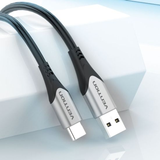 벤션 직조 고급형 C타입 고속충전케이블 그레이