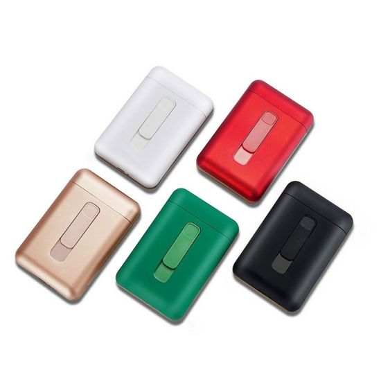 USB 충전식 라이터 일체형 슬림 하드 담배케이스 20개
