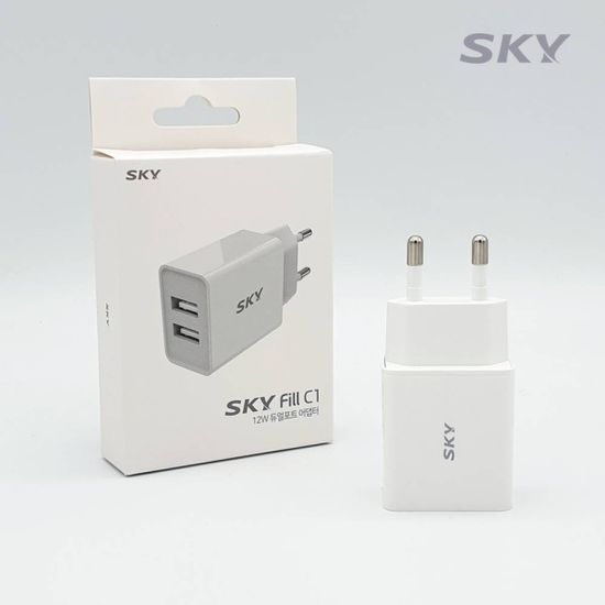 스카이 필 12W USB 듀얼 충전기 어댑터 C1