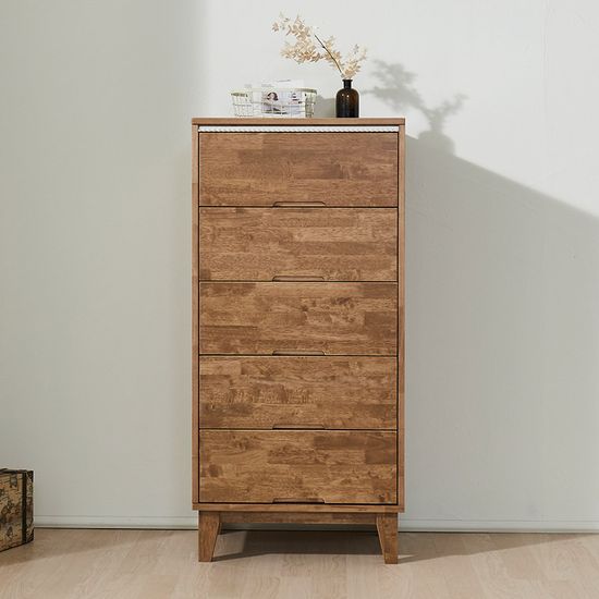 아디 고무나무 원목 서랍장 5단 600 (착불배송)