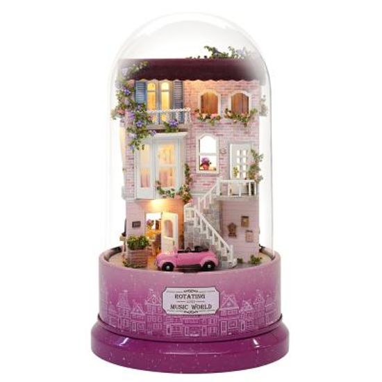 [adico]DIY 미니어처 오르골 돔하우스 - 핑크하우스