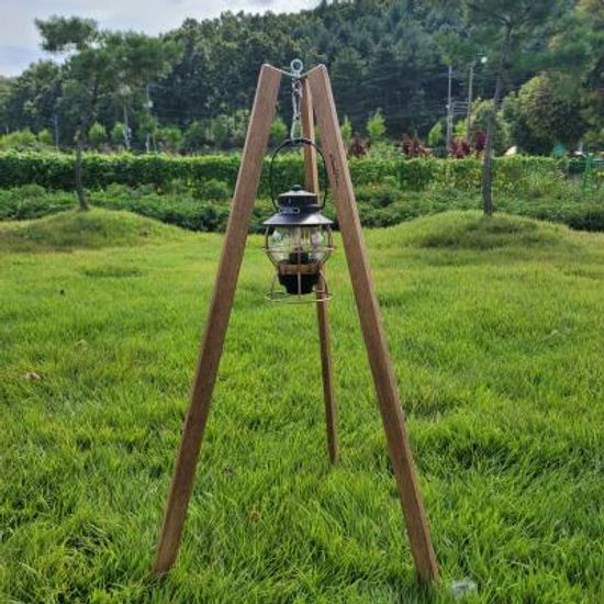 우드나인 원목 감성캠핑 우드 랜턴걸이 고급형