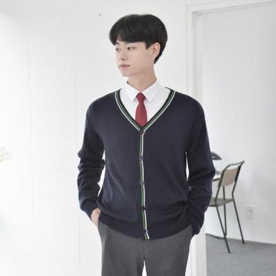 GBM 네이비라인 가디건 (남자) 교복 교복가디건