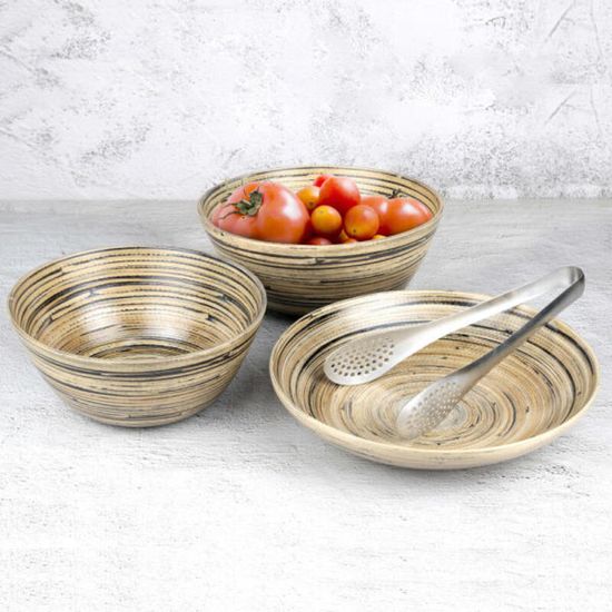 쿠비녹스 나무내음 샐러드볼 접시 집게4호-1 CO-91-53