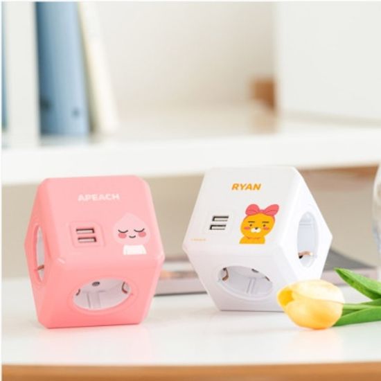 카카오 멀티탭 프렌즈 파워큐브 USB 고용량 라이언