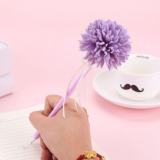 스위트 국화 플라워 볼펜(0.4mm) 필기구 중성펜