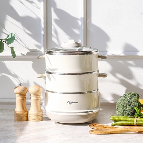 레피나 멀티 스팀쿠커 3단 스테인레스 전기찜기