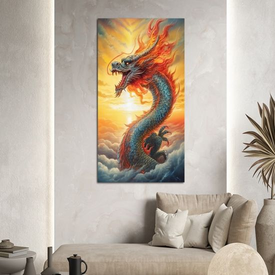 청룡 풍수 인테리어 용그림 액자 개업선물 중형