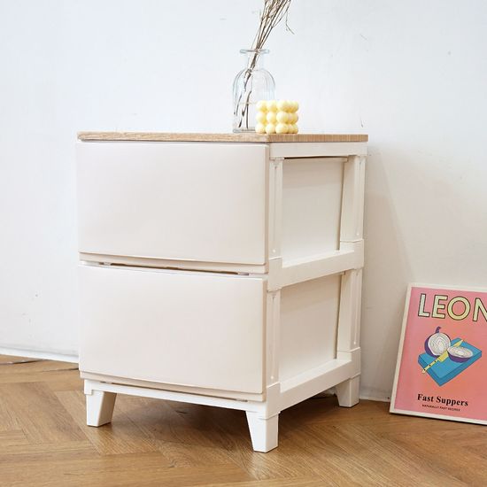 세라비 우드상판 서랍장 일반형 2단 (3color)