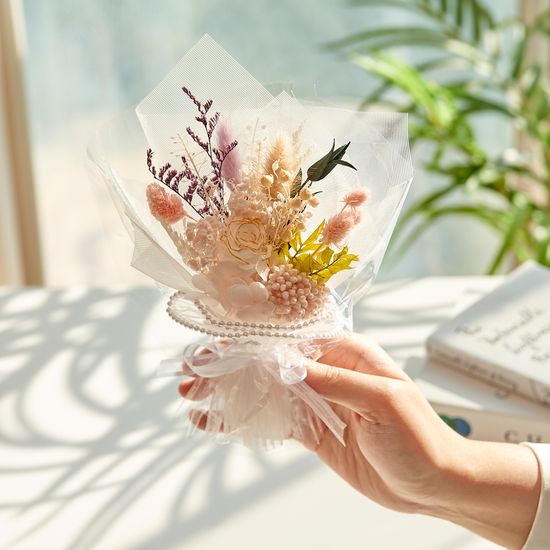 프리저브드 플라워 시들지 않는 생화 미니 꽃다발 