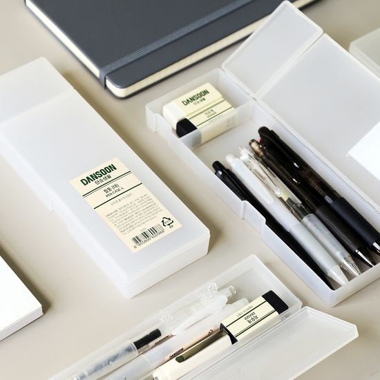 반투명 플라스틱 심플 필통 2개세트