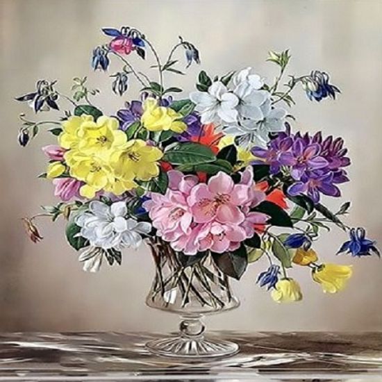 Q4016꽃정물화 size 40*50cm(물감2배)