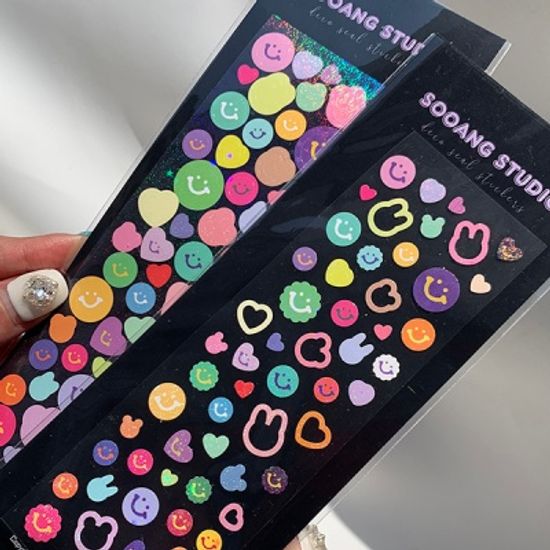 홀로그램 스마일 파티 스티커