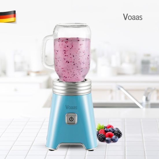 [보아스] 메이슨자 미니 텀블러 믹서기 블렌더 - 블루