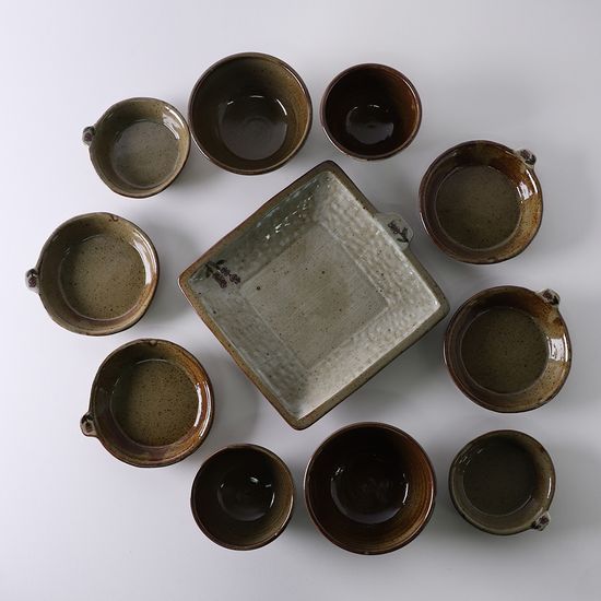 국산 도자기 모리 라벤더  2인 원형 식기세트 11p