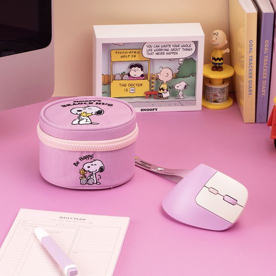 스누피 충전식 무선 버티컬 마우스 파우치 세트