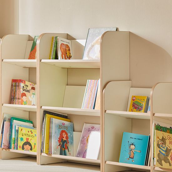 그루인 베벨 어린이 전면 오픈책장 3단