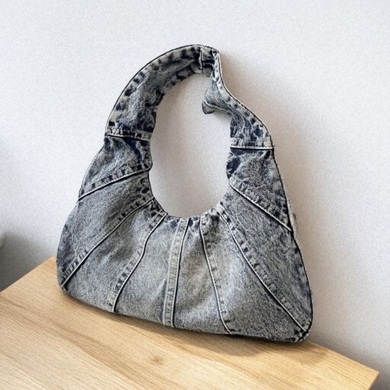 여성 데일리 데님 스티치 숄더백 만두백 토트백