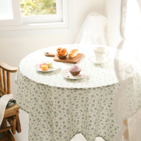 그린 리프 면 식탁보 테이블보 덮개