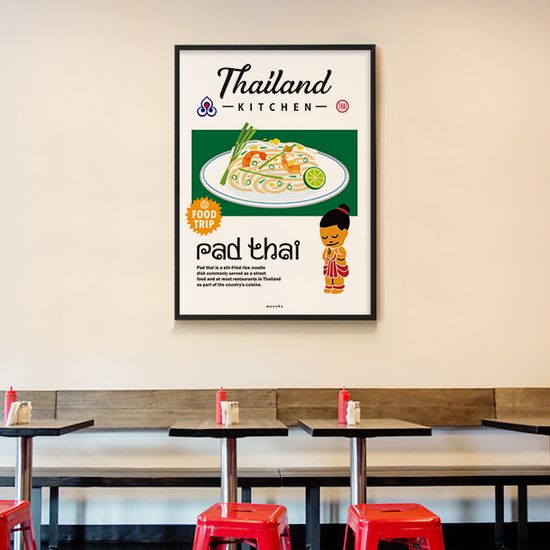 푸드트립 팟타이  M 디자인 포스터 동남아 태국 식당