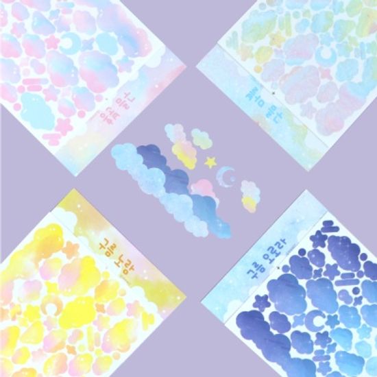 마넷 구름 리무버블 스티커