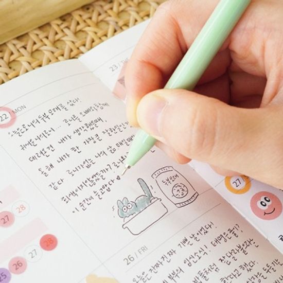 리훈 2022년 이야기 초저점도 항균펜 검정심 0.38mm