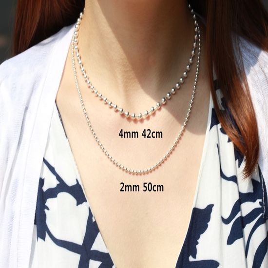 은볼 군번줄 은목걸이 남녀공용 진주목걸이