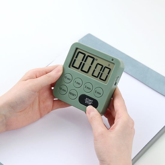 아이정 더 편한 타이머 주방 쿠킹 공부 스톱워치 카키